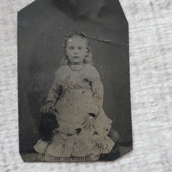 Antique Japan Trinket Box Silk Boucher Landscape Tintype Hair Mourning Chain - Picture 7 of 16